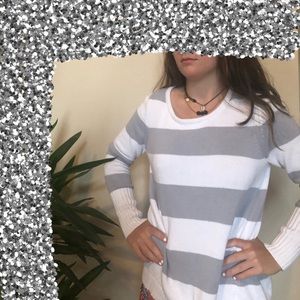 Grey striped sweater